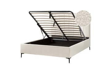 Dubbelsäng Sezanne med lamellram Vit-Svart, 160x200 cm