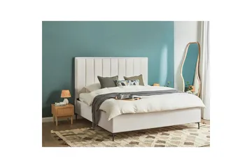 Dubbelsäng Sezanne med lamellram Vit-Svart, 180x200 cm - Vit-Svart, 180x200 cm - Möbler - Säng - Sängram & sängstomme