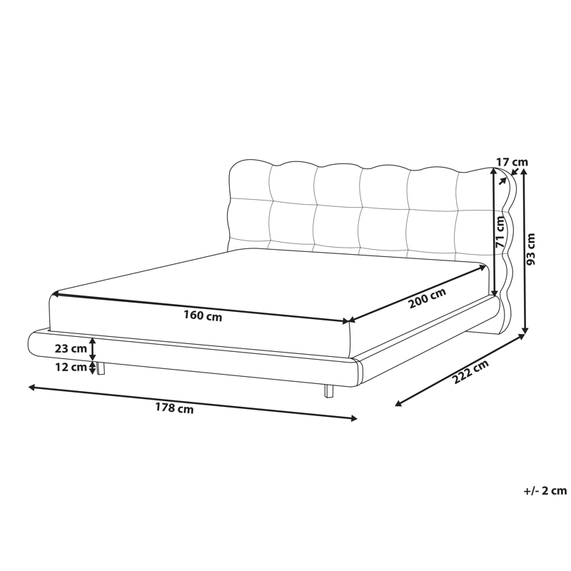 Dubbelsäng Soulisse 160x200 cm - Off-White - Möbler - Säng - Sängram & sängstomme