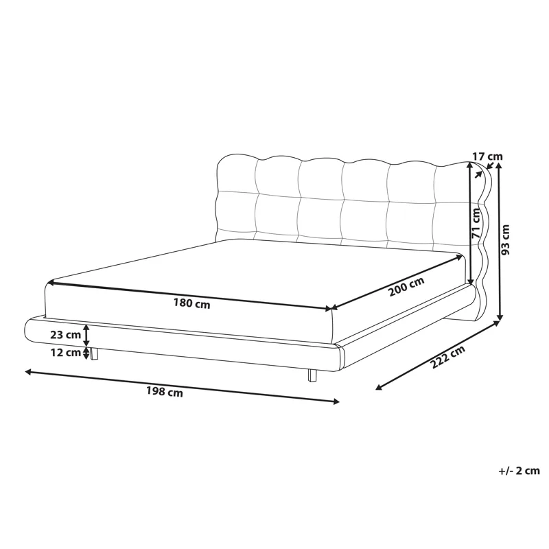 Dubbelsäng Soulisse 180x200 cm - Off-White - Möbler - Säng - Sängram & sängstomme