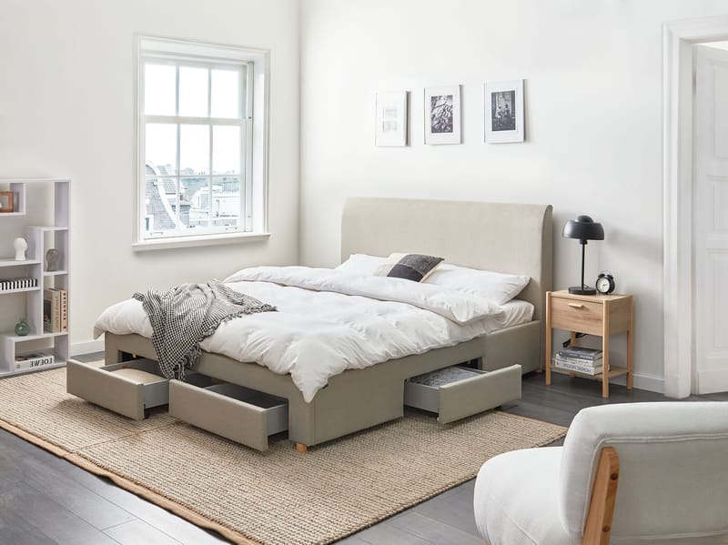 Dubbelsäng Soutrin 160x200 cm - Beige - Möbler - Säng - Sängram & sängstomme