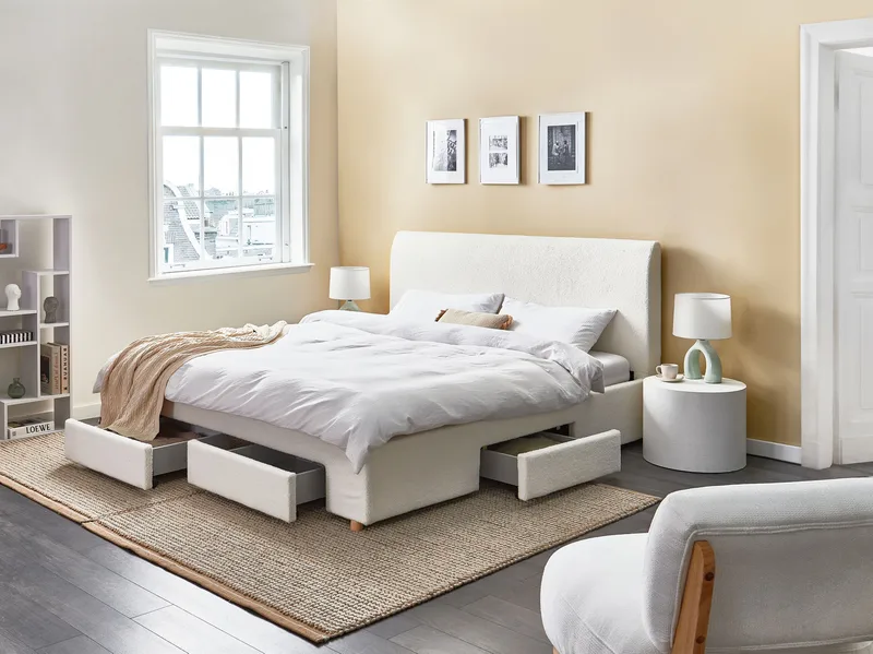 Dubbelsäng Soutrin 180x200 cm - Off-white - Möbler - Säng - Sängram & sängstomme