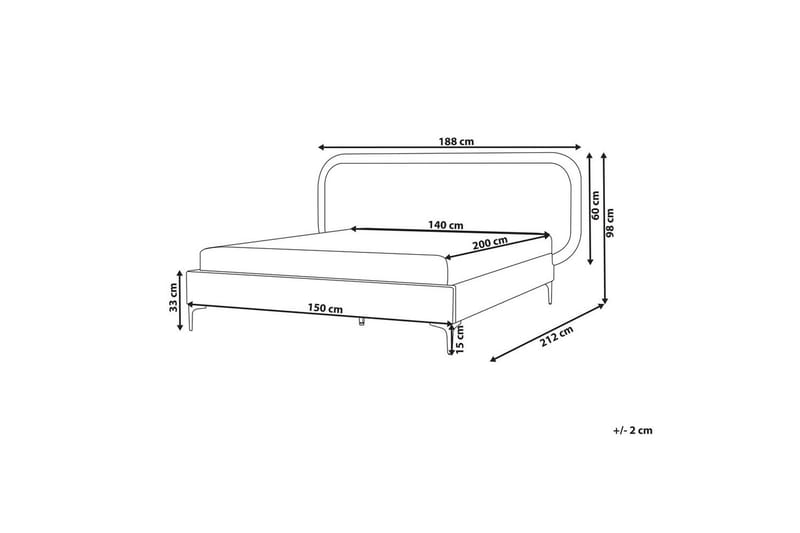 Dubbelsäng Suzette med lamellram Beige, 140x200 cm - Beige, 140x200 cm - Möbler - Säng - Familjesäng