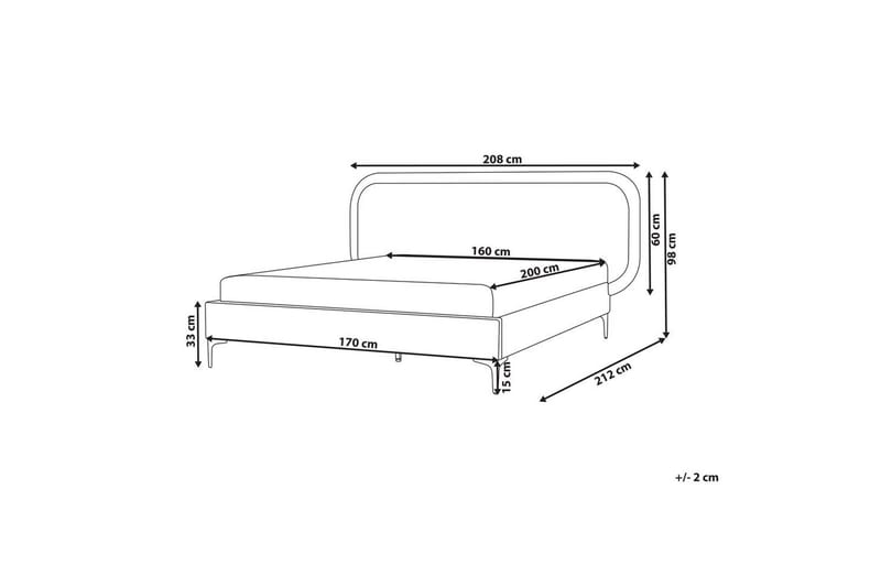 Dubbelsäng Suzette med lamellram Beige, 160x200 cm - Beige, 160x200 cm - Möbler - Säng - Sängram & sängstomme