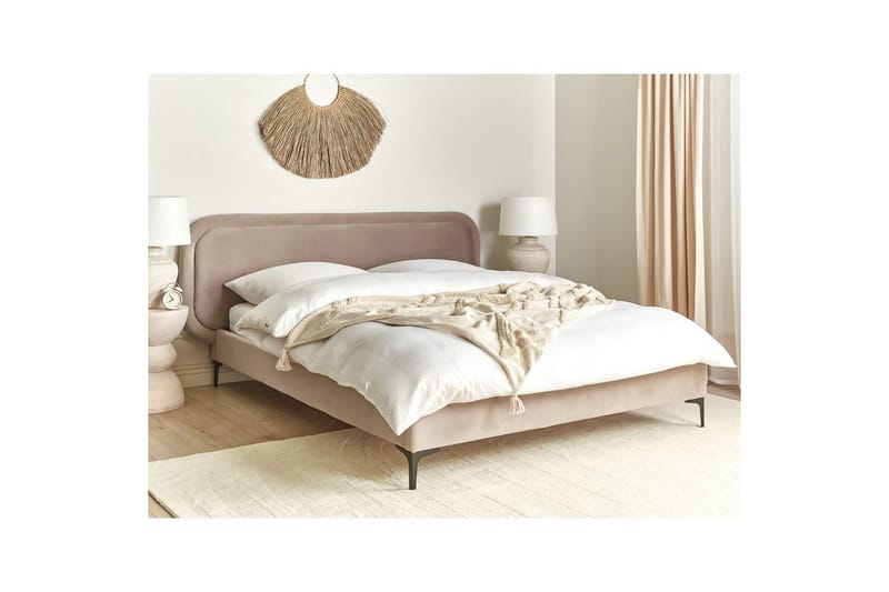 Dubbelsäng Suzette med lamellram Beige, 160x200 cm - Beige, 160x200 cm - Möbler - Säng - Sängram & sängstomme