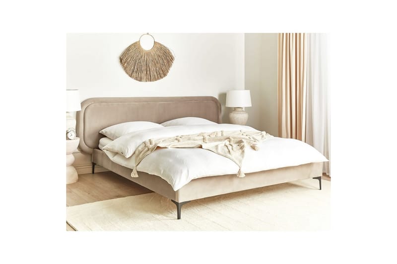 Dubbelsäng Suzette med lamellram Beige, 180x200 cm - Beige, 180x200 cm - Möbler - Säng - Familjesäng