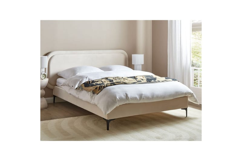 Dubbelsäng Suzette med lamellram Ljusbeige, 160x200 cm - Ljusbeige, 160x200 cm - Möbler - Säng - Familjesäng