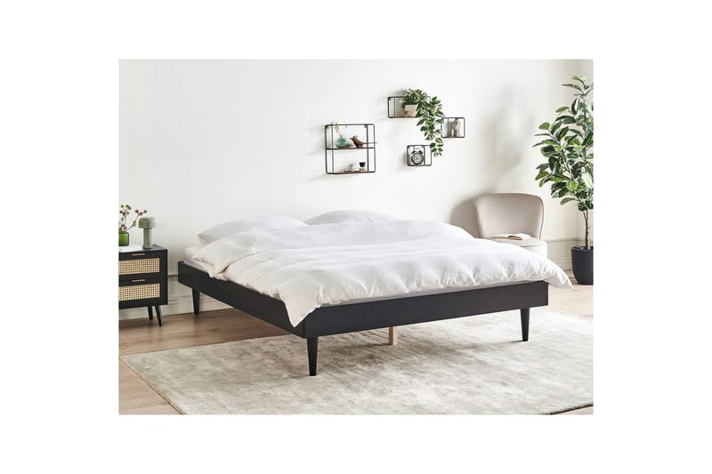 Dubbelsäng Toucy med lamellram Svart, 160x200 cm - Svart, 160x200 cm - Möbler - Säng - Dubbelsäng