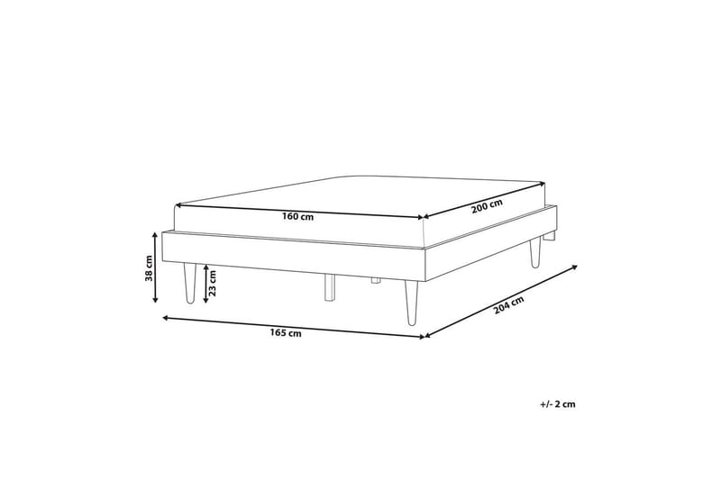 Dubbelsäng Toucy med LED-belysning Ljus Trä, 160x200 cm - Ljus Trä, 160x200 cm - Möbler - Säng - Ramsäng