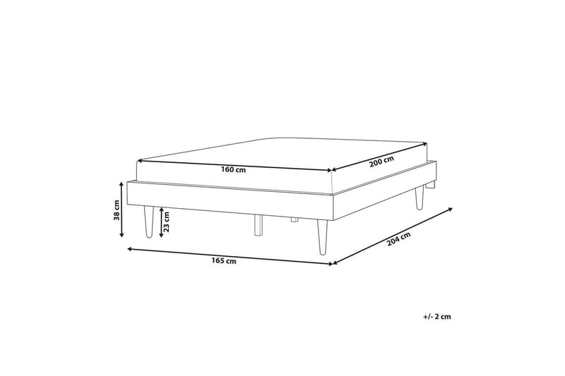 Dubbelsäng Toucy med LED-belysning Svart, 160x200 cm - Svart, 160x200 cm - Möbler - Säng - Ramsäng