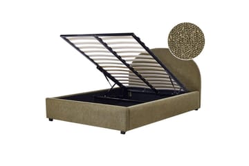 Dubbelsäng Vaucluse med förvaring Grön, 140x200 cm, Bouclé