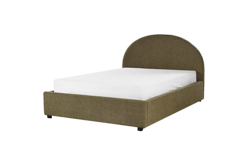 Dubbelsäng Vaucluse med förvaring Grön, 140x200 cm, Bouclé - Grön, 140x200 cm, Bouclé - Möbler - Säng - Sängram & sängstomme