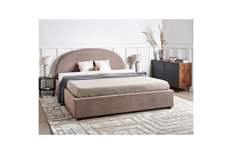 Dubbelsäng Vaucluse med förvaring Taupe, 180x200 cm, Bouclé - Taupe, 180x200 cm, Bouclé - Möbler - Säng - Sängram & sängstomme