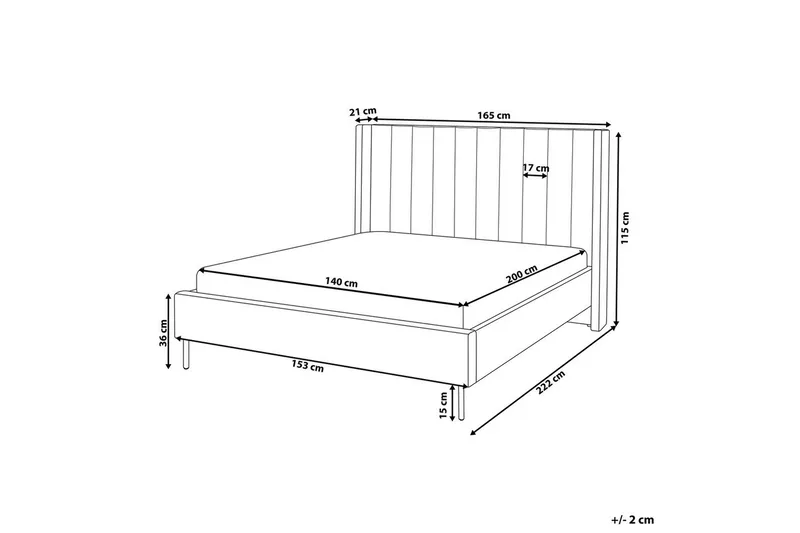 Dubbelsäng Villette med lamellram 140x200 cm - 140x200 cm - Möbler - Säng - Dubbelsäng