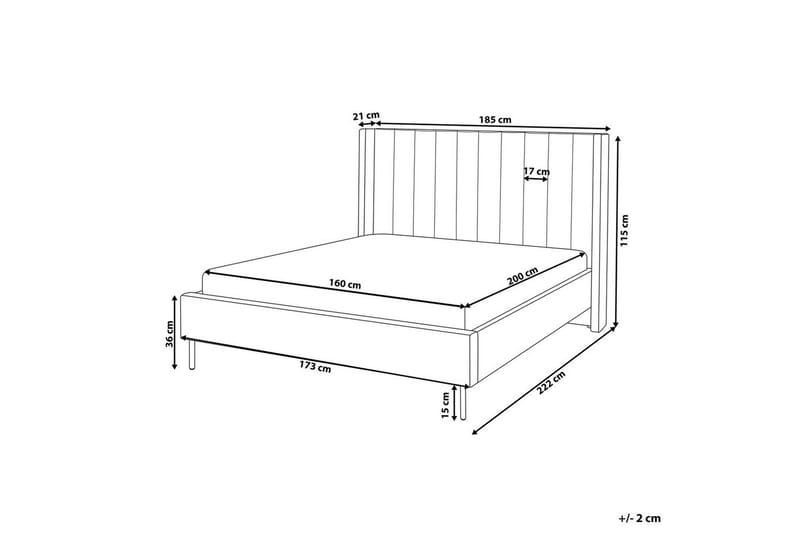 Dubbelsäng Villette med lamellram 160x200 cm - 160x200 cm - Möbler - Säng - Sängram & sängstomme