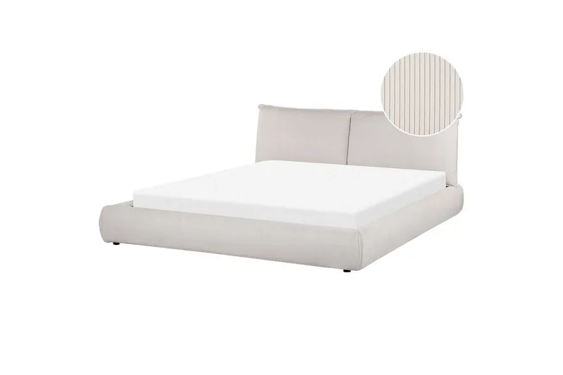 Dubbelsäng Vinay med lamellram Ljusbeige, 180x200 cm - Ljusbeige, 180x200 cm - Möbler - Säng - Sängram & sängstomme