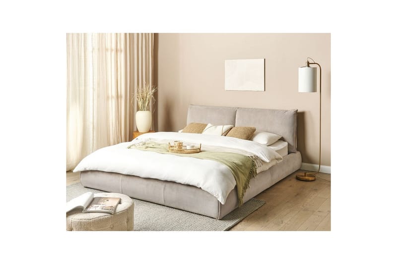 Dubbelsäng Vinay med lamellram Taupe, 180x200 cm - Taupe, 180x200 cm - Möbler - Säng - Dubbelsäng