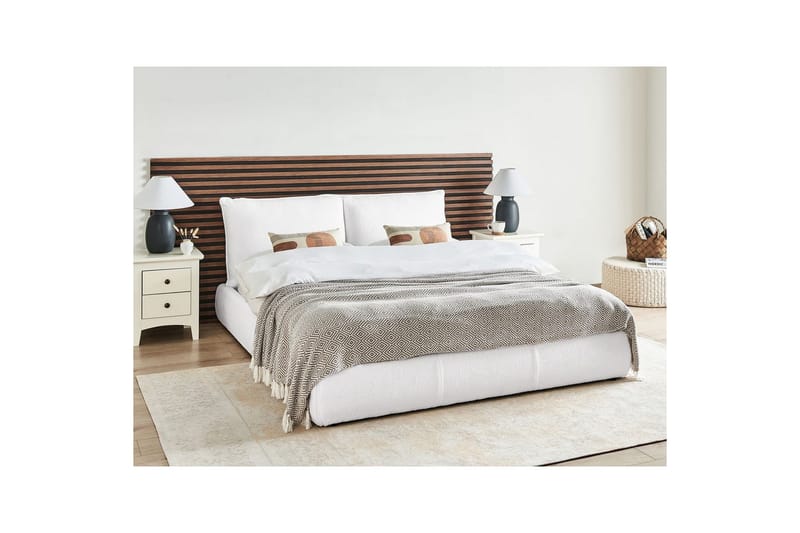 Dubbelsäng Vinay med lamellram Vit, 160x200 cm - Vit, 160x200 cm - Möbler - Säng - Dubbelsäng