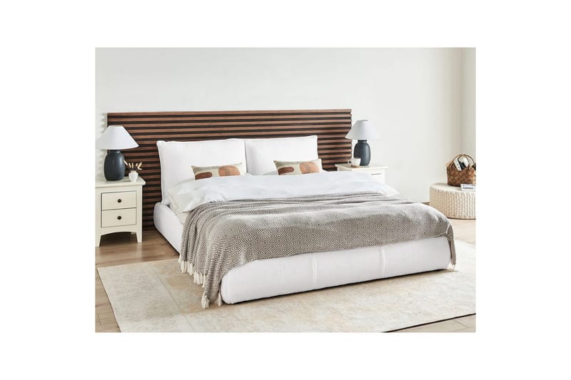 Dubbelsäng Vinay med lamellram Vit, 160x200 cm - Vit, 160x200 cm - Möbler - Säng - Dubbelsäng