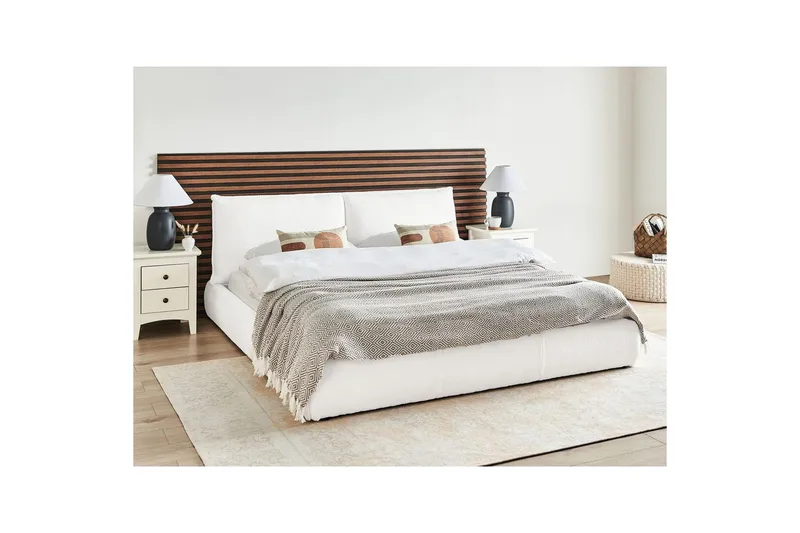 Dubbelsäng Vinay med lamellram Vit, 180x200 cm - Vit, 180x200 cm - Möbler - Säng - Dubbelsäng