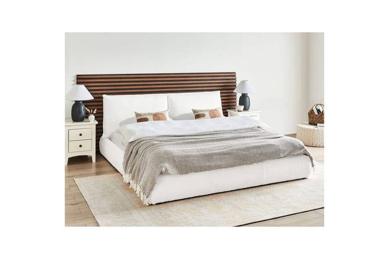 Dubbelsäng Vinay med lamellram Vit, 180x200 cm - Vit, 180x200 cm - Möbler - Säng - Dubbelsäng