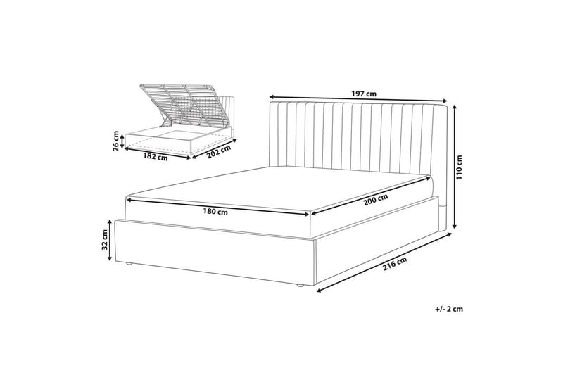Dubbelsäng Vion med förvaring 180x200 cm - 180x200 cm - Möbler - Säng - Sängram & sängstomme