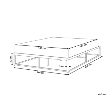 Dubbelsäng Viry 140x200 - Ljusbeige - Möbler - Säng - Sängram & sängstomme