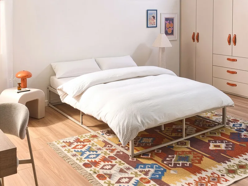 Dubbelsäng Viry 140x200 - Ljusbeige - Möbler - Säng - Sängram & sängstomme