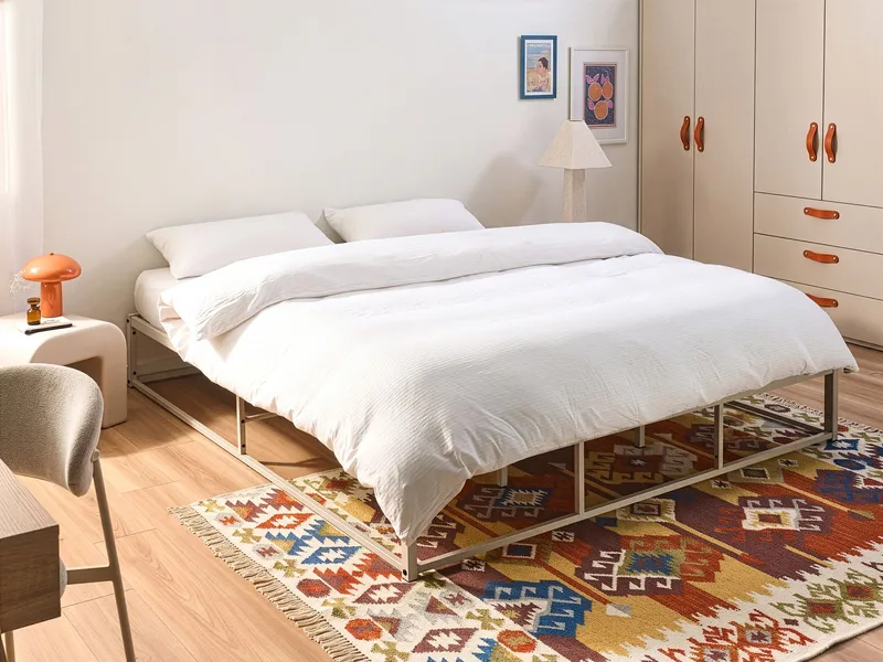 Dubbelsäng Viry 180x200 - Ljusbeige - Möbler - Säng - Sängram & sängstomme