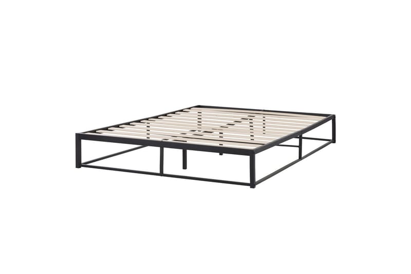 Dubbelsäng Viry med lamellram Svart, 160x200 cm - Svart, 160x200 cm - Möbler - Säng - Ramsäng