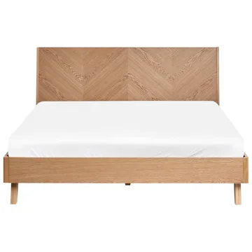 Dubbelsäng Wizernes 160x200 - Ljusbrun - Möbler - Säng - Sängram & sängstomme