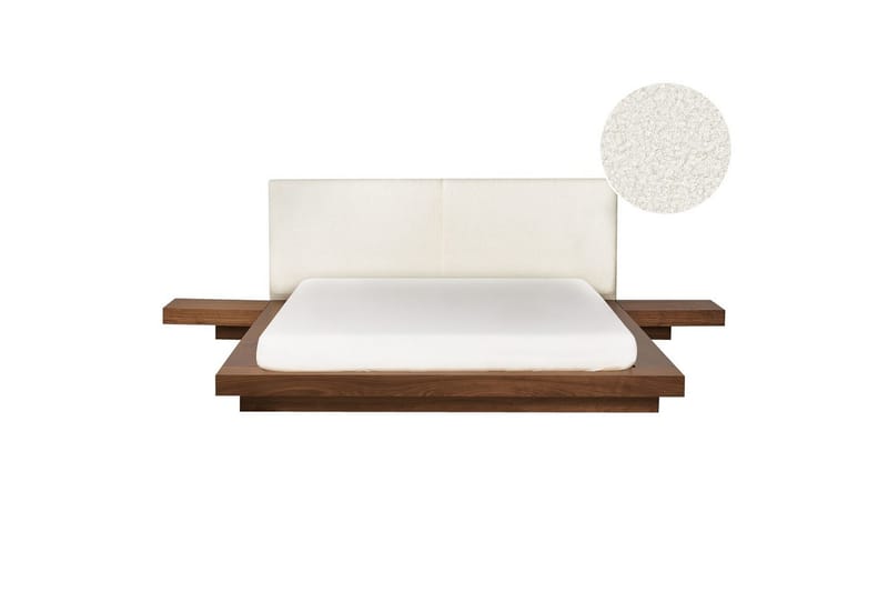 Dubbelsäng Zen med lamellram Brun-Vit, 160x200 cm - Brun-Vit, 160x200 cm - Möbler - Säng - Sängram & sängstomme