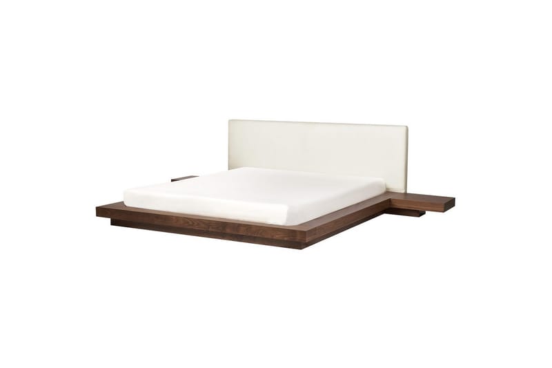 Dubbelsäng Zen med lamellram Brun-Vit, 180x200 cm - Brun-Vit, 180x200 cm - Möbler - Säng - Sängram & sängstomme