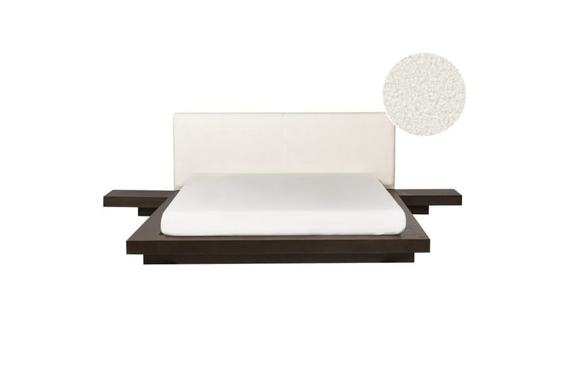 Dubbelsäng Zen med lamellram Mörk Trä-Vit, 160x200 cm - Mörk Trä-Vit, 160x200 cm - Möbler - Säng - Sängram & sängstomme