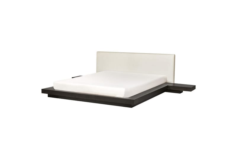 Dubbelsäng Zen med lamellram Mörk Trä-Vit, 180x200 cm - Mörk Trä-Vit, 180x200 cm - Möbler - Säng - Sängram & sängstomme
