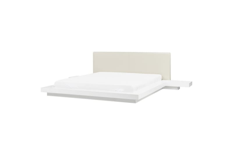 Dubbelsäng Zen med LED-belysning Vit-Vit, 180x200 cm, Konstläder - Vit-Vit, 180x200 cm, Konstläder - Möbler - Säng - Sängram & sängstomme