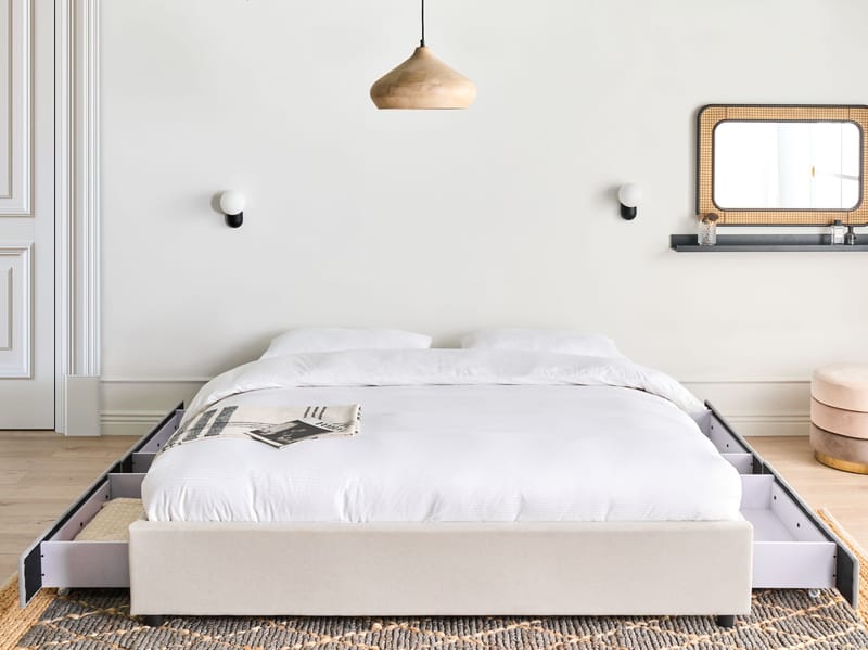 Dubbelsäng Prades 180x200 cm - Ljusbeige - Möbler - Säng - Sängram & sängstomme