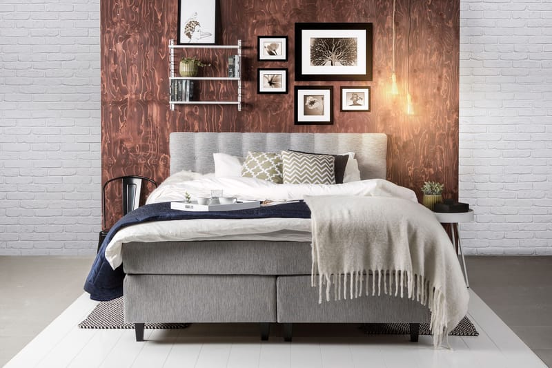 Grand 160 Kontinentalsäng - Grå - Möbler - Säng - Kontinentalsäng