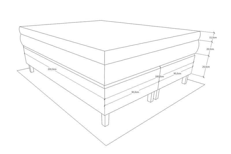 Grand Kontinentalsäng Komplett Sängpaket 180x200 cm - Svart - Möbler - Säng - Kontinentalsäng