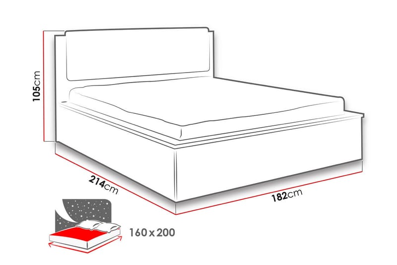 Najera Ramsäng 160x200 cm - Trä/Svart - Möbler - Säng - Dubbelsäng