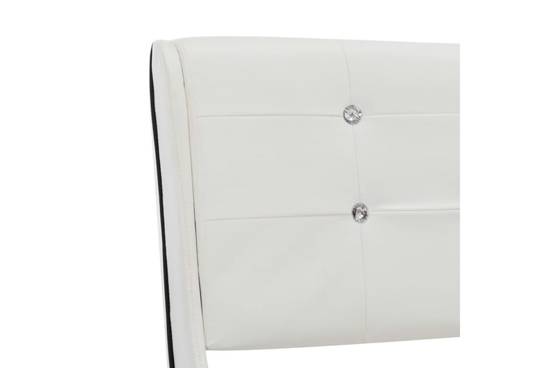 Säng med madrass vit konstläder 140x200 cm - Vit - Dubbelsäng - Ramsäng
