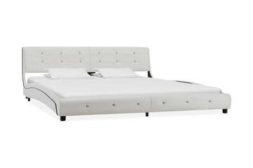 Säng med madrass vit konstläder 180x200 cm
