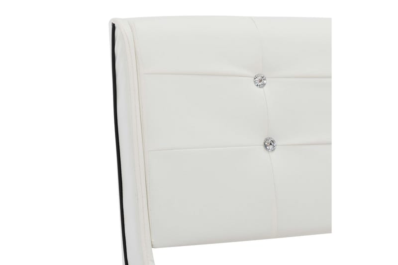 Säng med madrass vit konstläder 90x200 cm - Vit - Möbler - Säng - Ramsäng