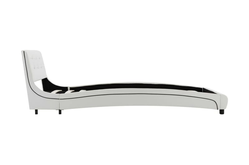 Säng med madrass vit konstläder 90x200 cm - Vit - Möbler - Säng - Ramsäng