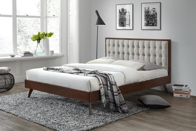 Solomo Ramsäng 160x200 - Beige/Valnöt - Möbler - Säng - Sängram & sängstomme