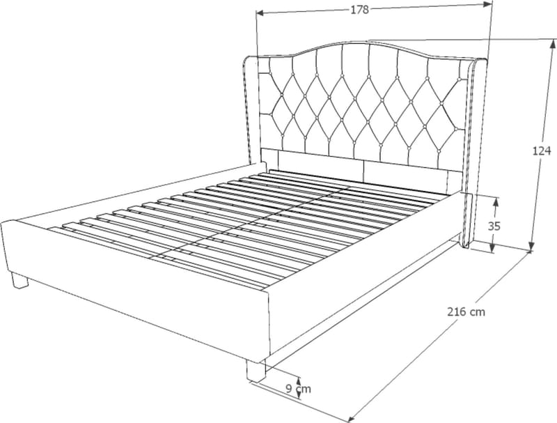 Duncan sängram 160x200 cm - Grå sammet - Grå - Möbler - Säng - Sängram & sängstomme