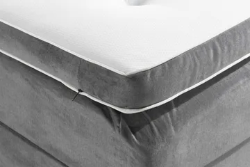 Ella Sängpaket 120x200 cm Knapp Gavel - Ljusgrå/Sammet - Möbler - Säng - Komplett sängpaket