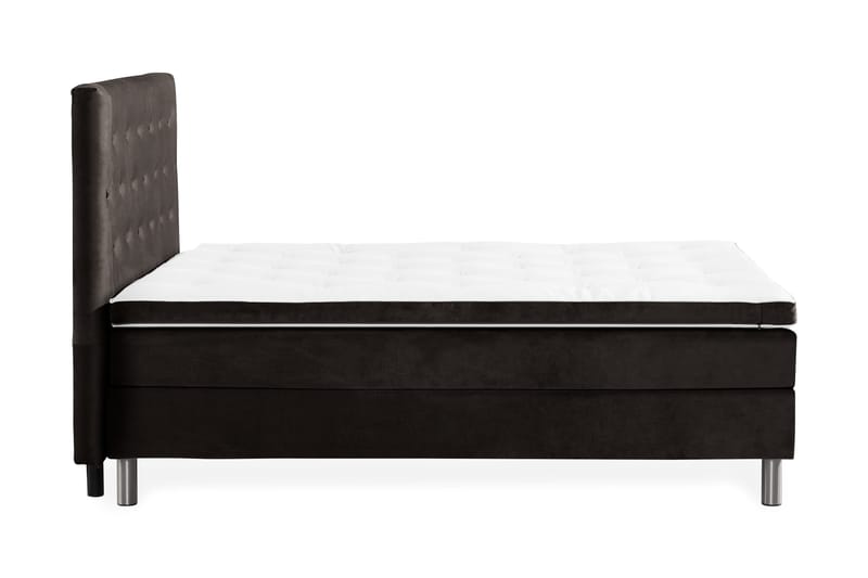 Ella Sängpaket 120x200 cm Knapp Gavel - Mörkgrå/Sammet - Möbler - Säng - Komplett sängpaket