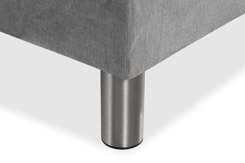 Ella Sängpaket 120x200 cm Rutig Gavel - Ljusgrå/Sammet - Möbler - Säng - Komplett sängpaket