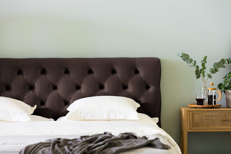 Ella Sängpaket 160x200 cm Djuphäftad Gavel - Brun/Sammet - Möbler - Säng - Komplett sängpaket